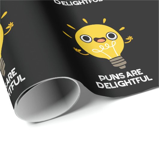 Puns is heerlijk Funny Bulb Pun Dark BG Cadeaupapier (Rol Hoek)