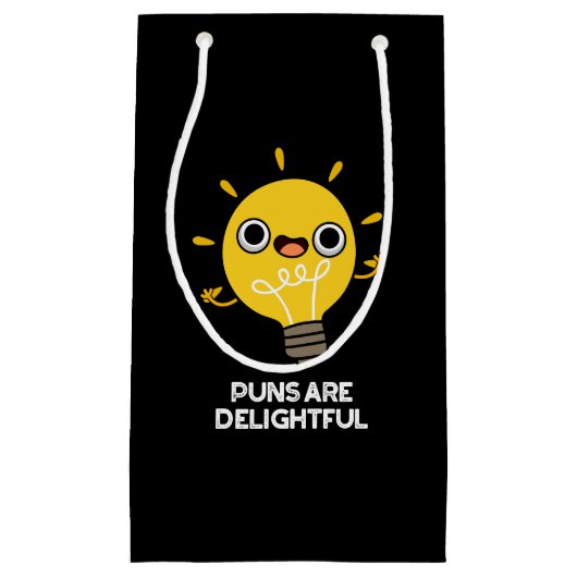 Puns is heerlijk Funny Bulb Pun Dark BG Klein Cadeauzakje (Voorkant)