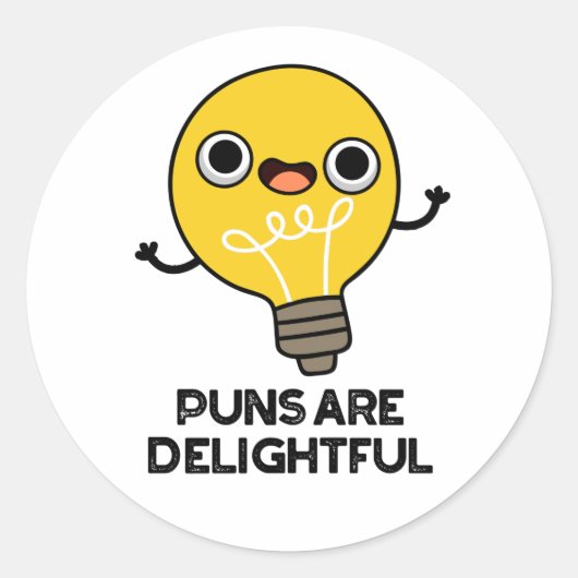 Puns is heerlijk Funny Bulb Pun Ronde Sticker (Voorkant)
