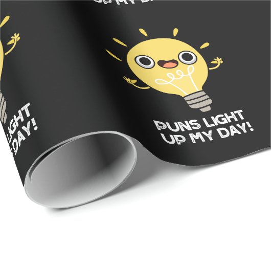Puns Light Up My Day Grappige gloeilamp Pun Dark B Cadeaupapier (Rol Hoek)