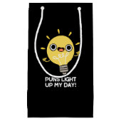 Puns Light Up My Day Grappige gloeilamp Pun Dark B Klein Cadeauzakje (Voorkant)