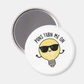 Puns zet me op Funny Light Bulb Magneet (Voorkant / Achterkant)
