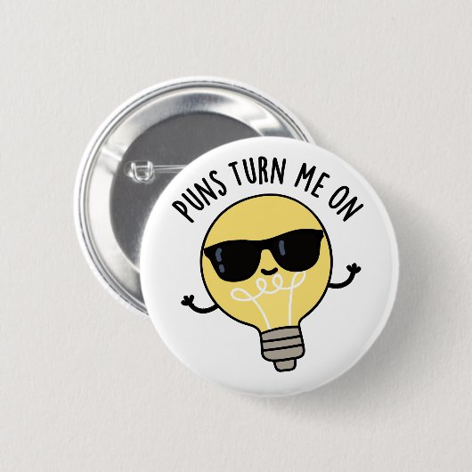 Puns zet me op Funny Light Bulb Ronde Button 5,7 Cm (Voorkant /achterkant)