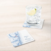 Punt Aangenaam NJ Kaart Bruiloft gunst Navy Blue Kartonnen Onderzetters (Insitu)