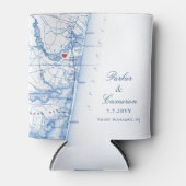 Punt Aangename NJ bruiloft gunst Navy Blue Drink Blikjeskoeler (Voorkant)