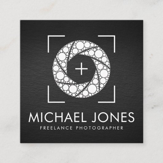 Punt Art Camera Shutter Photoshop Square Business Vierkante Visitekaartje (Voorkant)