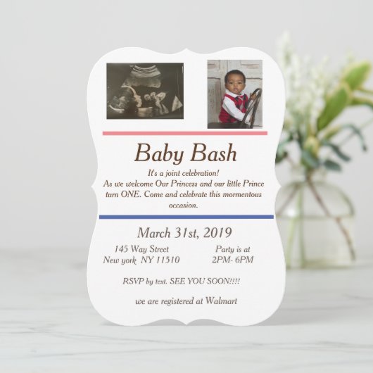 punt baby shower en verjaardagsuitnodiging kaart (Staand voorkant)