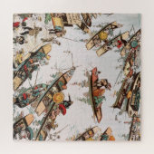 Punt boten op de Thames London, door Tony Sarg Legpuzzel (Horizontaal)