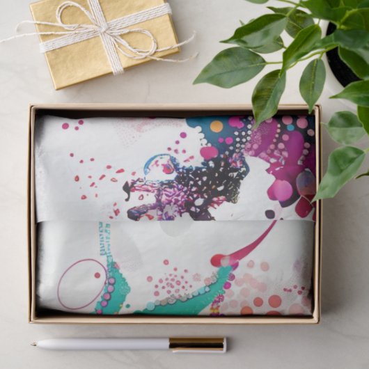 Punt geschilderd regenboog kleuren draak decoupage tissuepapier (Geschenk)