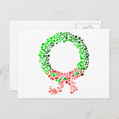 Punt Kerstkrans met boog Feestdagenkaart (Voorkant / Achterkant)