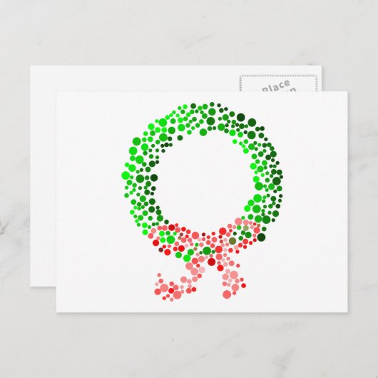 Punt Kerstkrans met boog Feestdagenkaart (Voorkant / Achterkant)