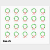 Punt Kerstkrans met boog Ronde Sticker (Vel)