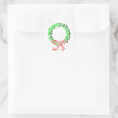 Punt Kerstkrans met boog Ronde Sticker (Tas)