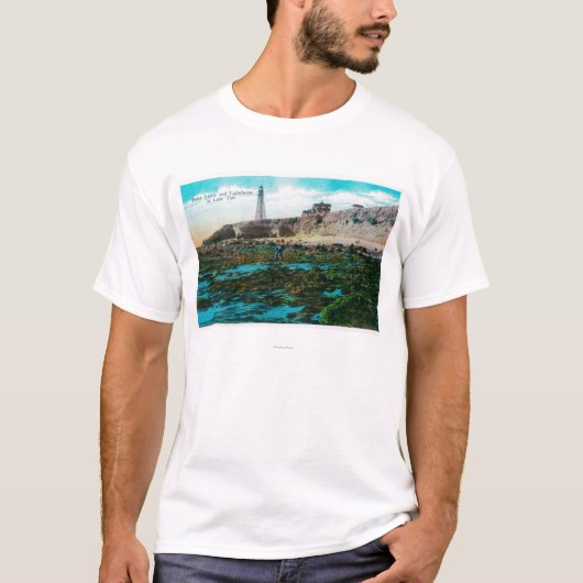 Punt Loma en vuurtoren op lage hoogte T-shirt (Voorkant)
