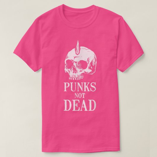 Punt No Dead Skeleton Skull Heavy Metal Rock Mus T-shirt (Design voorkant)