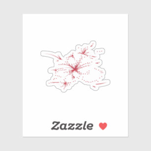 punt Orangy Red, Cyaan en Magenta Sticker