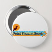 Punt Pleasant Beach. Ronde Button 4,0 Cm (Voorkant /achterkant)