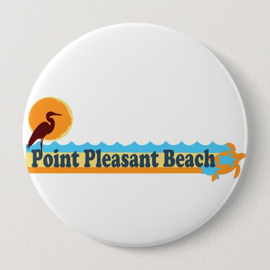 Punt Pleasant Beach. Ronde Button 4,0 Cm (Voorkant)