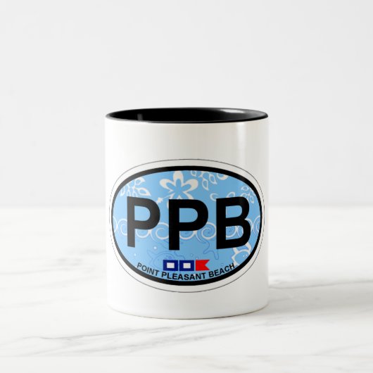 Punt Pleasant Beach. Tweekleurige Koffiemok (Center)