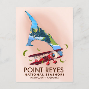 punt reyes nationale seashore - reisposter . briefkaart