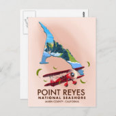 punt reyes nationale seashore - reisposter . briefkaart (Voorkant / Achterkant)