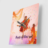 Punt van Uitzicht | Elegante ballerina kunst Vierkante Klok (Hoek)
