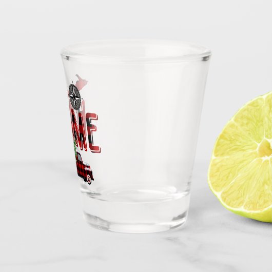 Punt voor mij thuis | Michigan  Red Truck Shot Glas (Rechts)