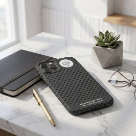 Punt-voor-punt minimalistisch zwart-wit bedrijfslo Case-Mate iPhone case