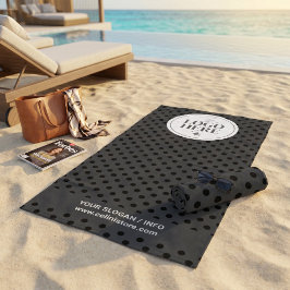 Punt-voor-punt Minimalistische Zwart-wit Zakelijk Strandlaken