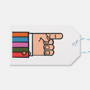 Punt Wijzende Hand Funky Manicule  Cadeaulabel