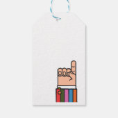 Punt Wijzende Hand Funky Manicule Cadeaulabel (Achterkant)