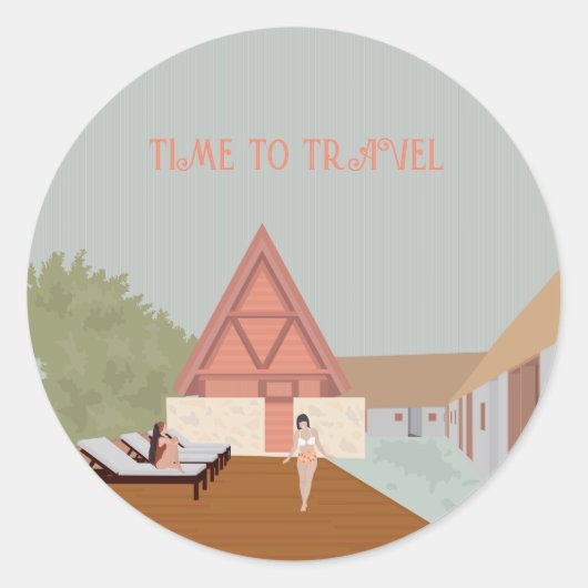 Punta Caliza Holbox, casa de vacaciones, viajar Ronde Sticker (Voorkant)