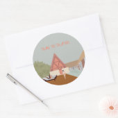 Punta Caliza Holbox, casa de vacaciones, viajar Ronde Sticker (Envelop)