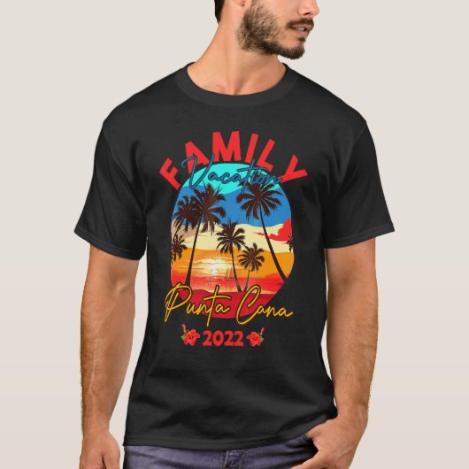 Punta Cana 2022 Dominicaanse Vakantie Bijpassende  T-shirt (Voorkant)