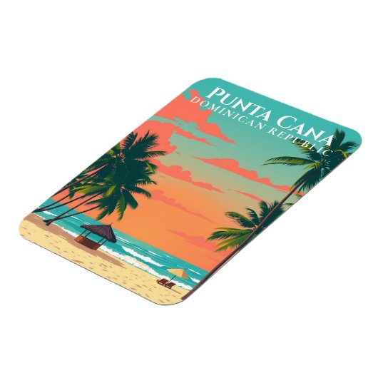 Punta Cana Beach Art Souvenir Dominicaanse Republi Magneet (Linkerzijde)