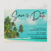 Punta Cana Beach Destination Wedding Save the Date Aankondigingskaart (Voorkant)