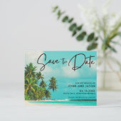 Punta Cana Beach Destination Wedding Save the Date Aankondigingskaart (Staand voorkant)