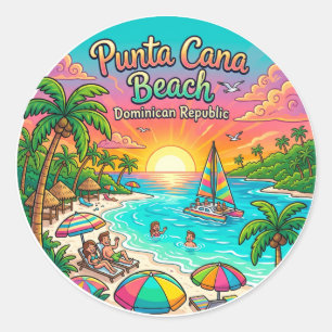 Punta Cana Beach Dominicaanse Republiek Ronde Sticker