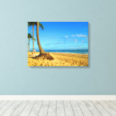 PUNTA CANA BEACH OP CANVAS 20 "x 16" Afdruk (Insitu (Houten vloer))