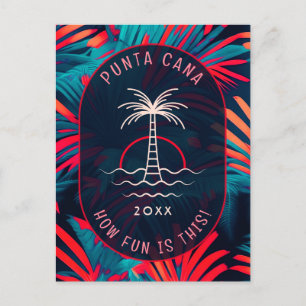 Punta Cana Beach partij Palmboom bladeren zonsonde Briefkaart