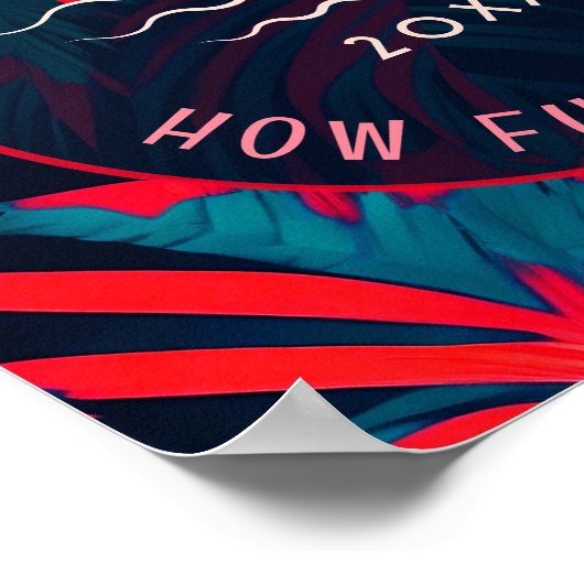 Punta Cana Beach partij Palmboom bladeren zonsonde Poster (Hoek)