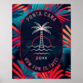 Punta Cana Beach partij Palmboom bladeren zonsonde Poster (Voorkant)