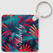 Punta Cana Beach partij Palmboom bladeren zonsonde Sleutelhanger (Achterkant)