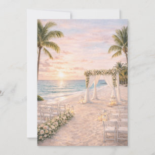 Punta Cana Beach Trouwuitnodiging Bewerkbaar Kaart