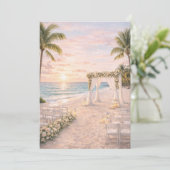 Punta Cana Beach Trouwuitnodiging | Bewerkbaar Kaart (Staand voorkant)