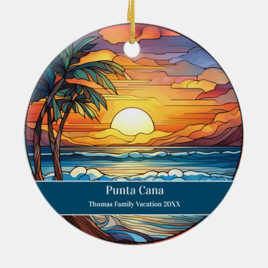 Punta Cana Beach Vakantie Keramisch Ornament (Achterkant)