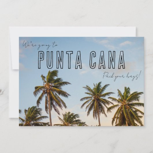 Punta Cana Beach Wedding Save the Date Aankondiging (Voorkant)