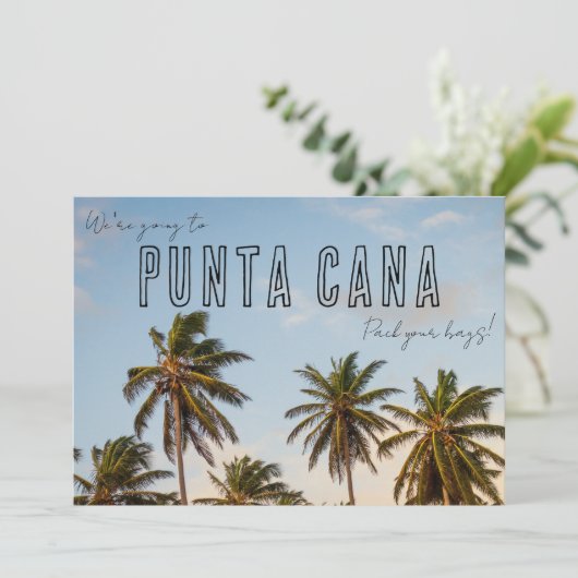 Punta Cana Beach Wedding Save the Date Aankondiging (Staand voorkant)