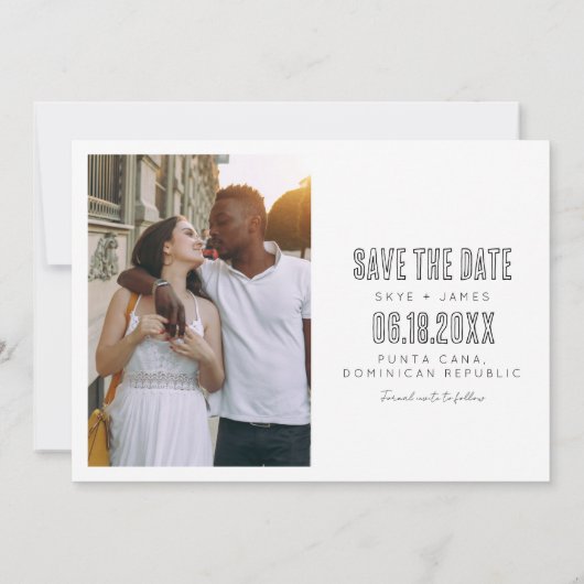 Punta Cana Beach Wedding Save the Date Aankondiging (Achterkant)