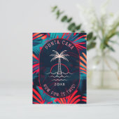 Punta Cana Beachfeest Palmboombladeren zonsonderga Briefkaart (Staand voorkant)